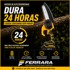 Mini Motosserra Elétrica Portátil + 4 Baterias e Bolsa de Ferramentas Grátis